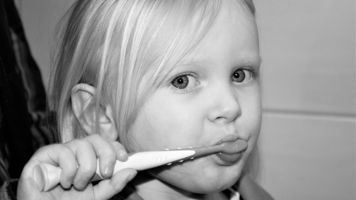 toddler brushing teeth