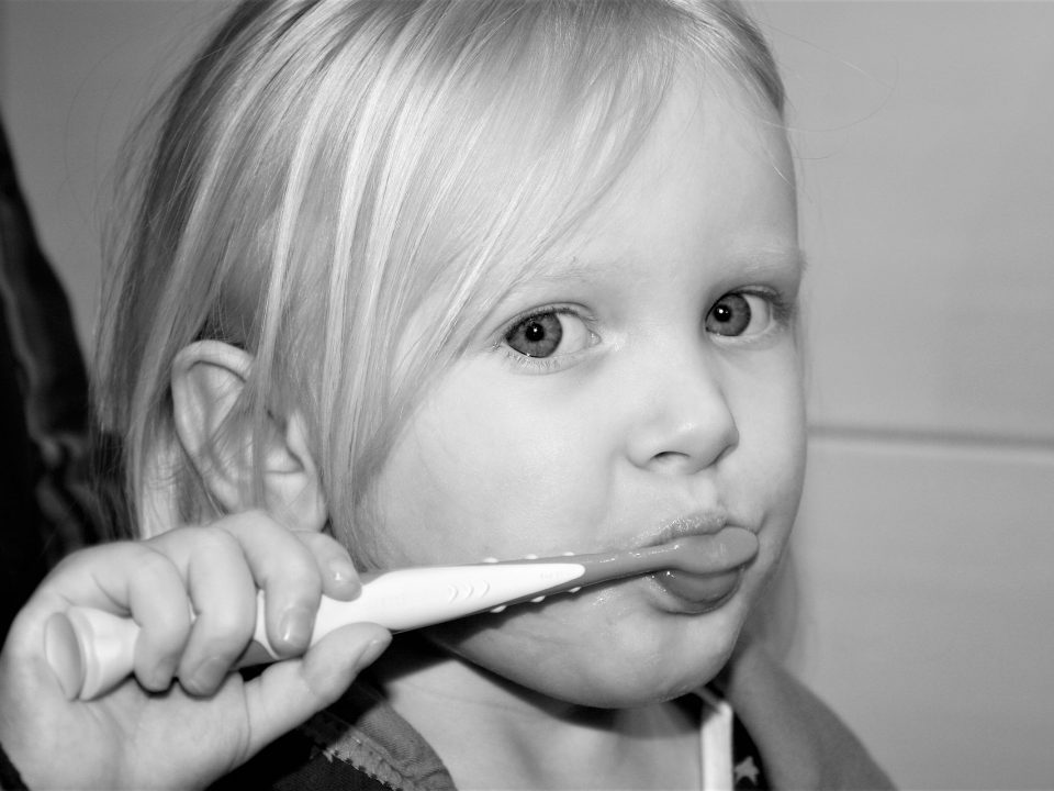 toddler brushing teeth