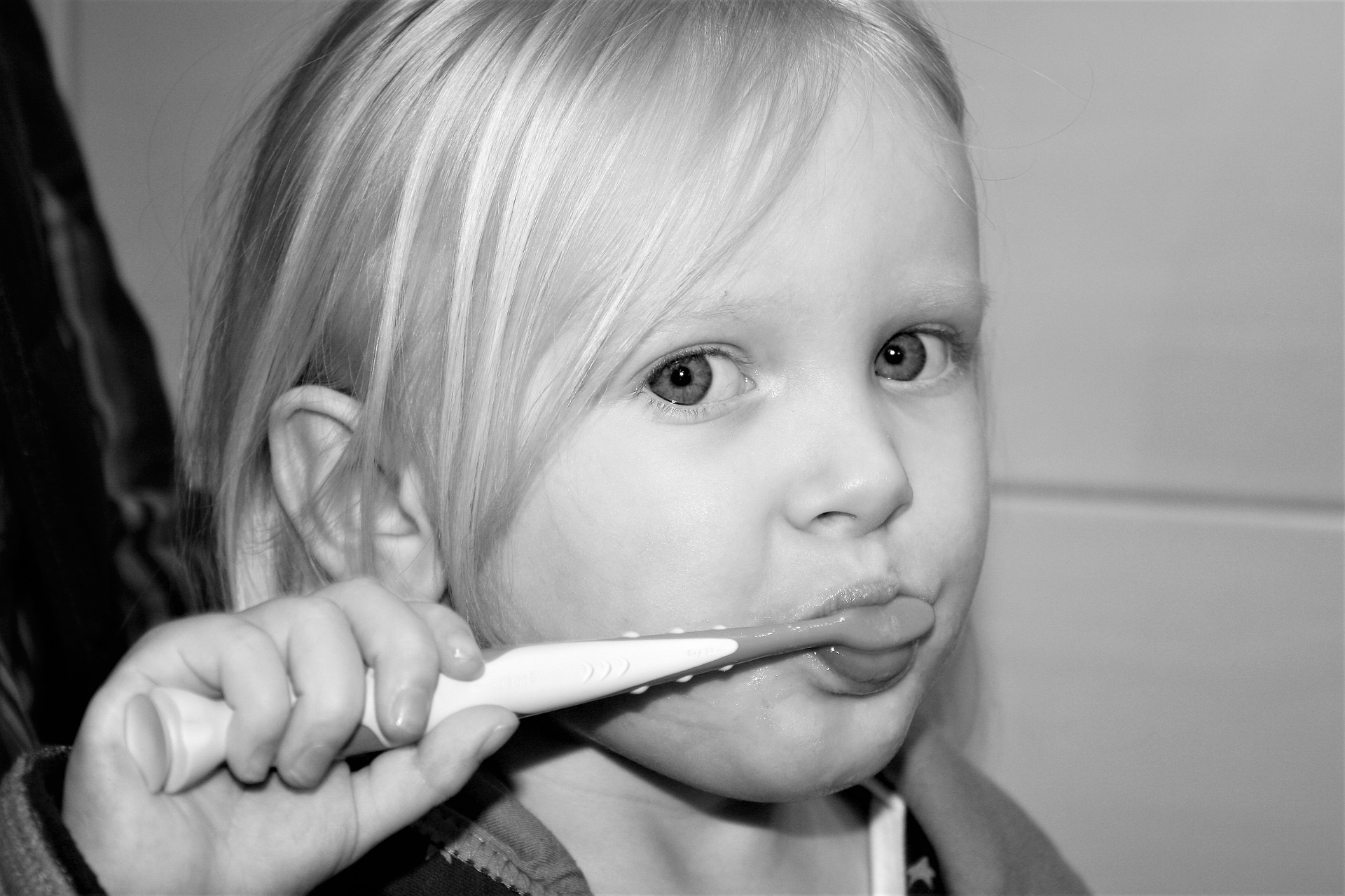 toddler brushing teeth